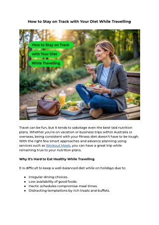 Stay on Track with Your Diet While Travelling – Smart Tips