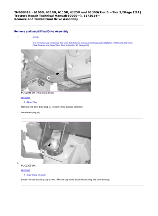 John Deere 6100D, 6110D, 6115D, 6125D and 6130D (Tier 0 - Tier 3Stage IIIA) Tractors Service Repair Manual Instant Downl