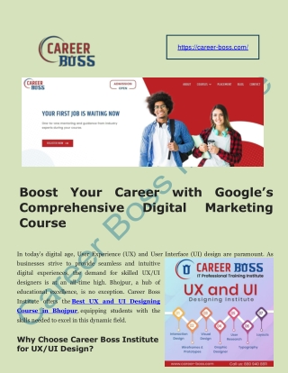 Best UX and UI Designing Course in Bhojpur - Career Boss Institute