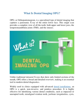 What Is Dental Imaging OPG? - Medical Dental Solutions