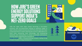 How JIRE’s Green Energy Solutions Support India’s Net-Zero Goals