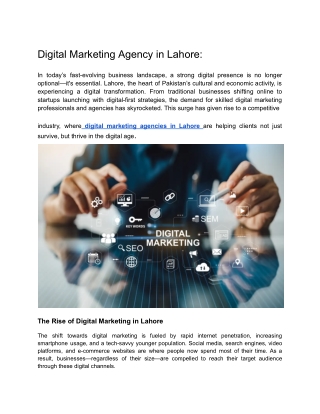 Digital Marketing Agency in Lahore, Top Digital Marketing Agency in Pakistan