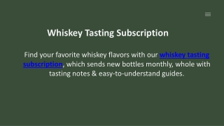 Whiskey Tasting Subscription