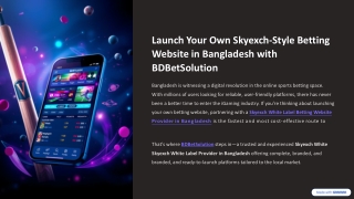 Launch Your Own Skyexch-Style Betting Website in Bangladesh with BDBetSolution