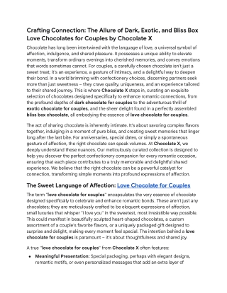 Love Chocolates for Couples by Chocolate X