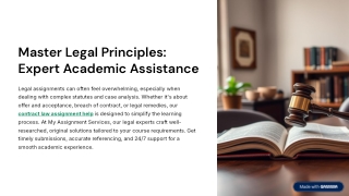 Mastering Legal Concepts with Expert Contract Law Assignment Support
