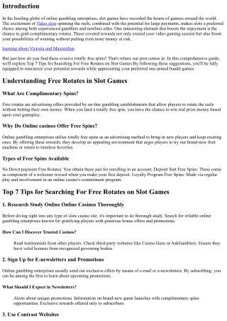 Leading 7 Tips for Searching For Free Rotates on Port Gamings