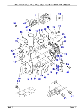 Massey Ferguson MF 374  3220 SP(X)-FP(X)-AP(X)-GE(X) FOOTSTEP TRACTOR Parts Catalogue Manual Instant Download