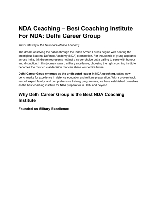 NDA Coaching – Best Coaching Institute For NDA_ Delhi Career Group