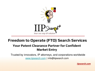 Freedom to Operate (FTO) Search Services | Patent Clearance Search by IIP Search