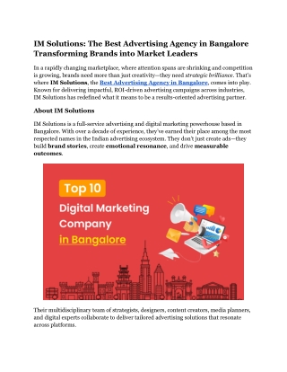 IM Solutions_ The Best Advertising Agency in Bangalore Transforming Brands into Market Leaders