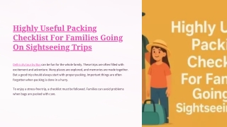 Highly Useful Packing Checklist For Families Going On Sightseeing Trips