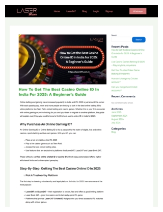 How to Get the Best Casino Online ID in India for 2025 A Beginner’s Guide