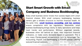 Start Smart Growth with Small Company and Business Bookkeeping
