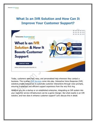 What Is an IVR Solution and How Can It Improve Your Customer Support