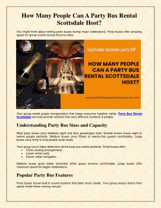 How Many People Can A Party Bus Rental Scottsdale Host?