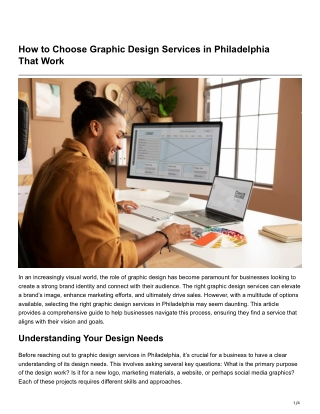 How to Choose Graphic Design Services in Philadelphia That Work