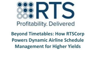 Beyond Timetables: How RTSCorp Powers Dynamic Airline Schedule Management