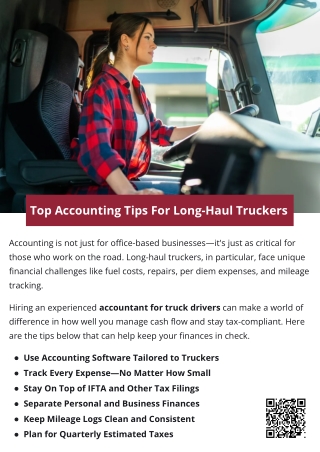Top Accounting Tips For Long-Haul Truckers