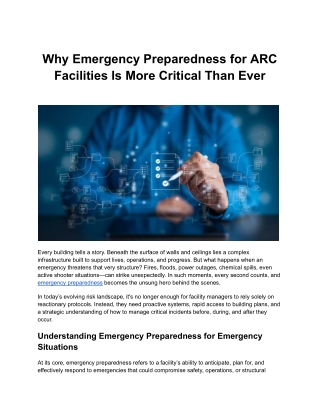 Why Emergency Preparedness for ARC Facilities Is More Critical Than Ever