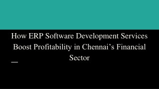 ERP Software Development Company in Chennai - Techzarinfo