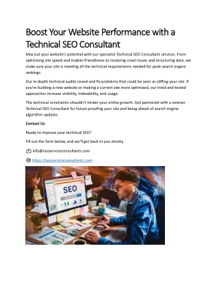 Boost Your Website Performance with a Technical SEO Consultant