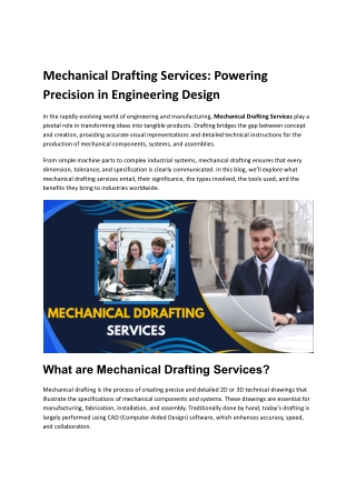 Mechanical Drafting Services_ Powering Precision in Engineering Design
