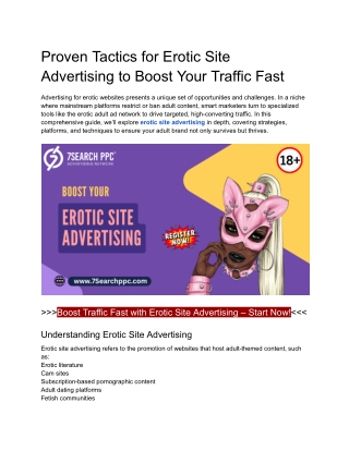 Proven Tactics for Erotic Site Advertising to Boost Your Traffic Fast