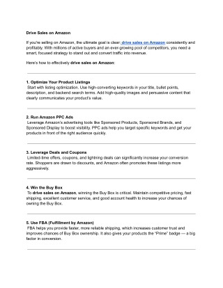 Drive Sales on Amazon