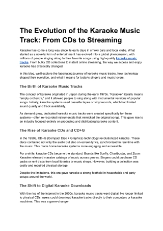 The Evolution of the Karaoke Music Track_ From CDs to Streaming