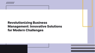 Innovative Business Management Solutions for Modern Challenges