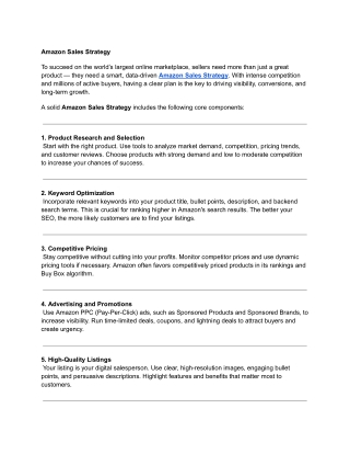 Amazon Sales Strategy