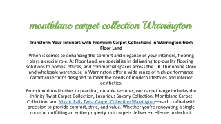 montblanc carpet collection Warrington