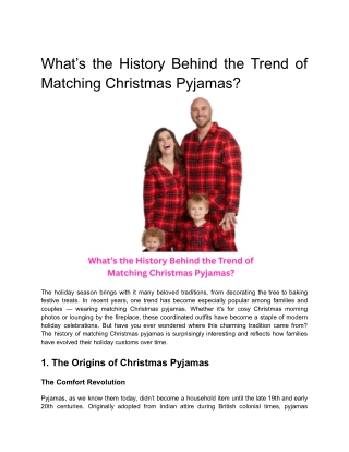 What’s the History Behind the Trend of Matching Christmas Pyjamas?