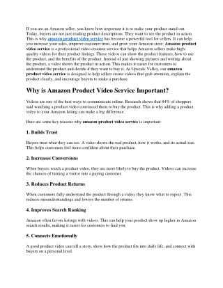 amazon product video service