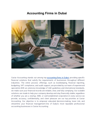 Accounting Firms in Dubai