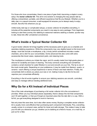 The Ultimate Guide to Choosing the Perfect Nectar Collector Kit