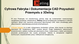 Cyfrowa Fabryka i Dokumentacja CAD Przyszłość Przemysłu z 3Deling