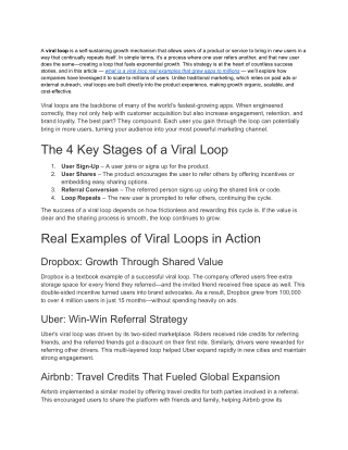 WHAT IS A VIRAL LOOP_ REAL EXAMPLES THAT GREW APPS TO MILLIONS