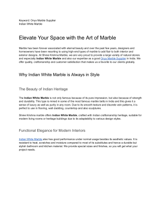 Elevate Your Space with the Art of Marble