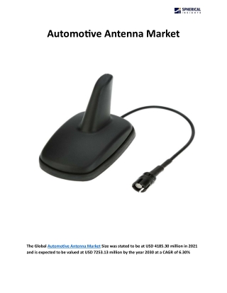 AutomotivAutomotive Antenna Market e Antenna Market