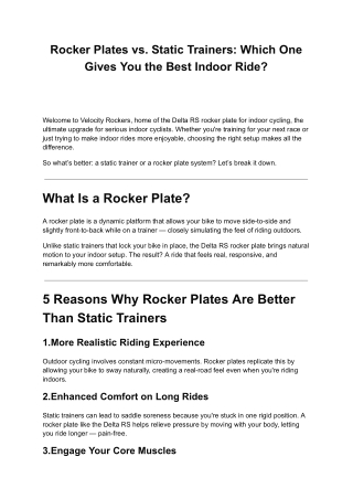 Rocker Plates vs. Static Trainers: Which one is Best