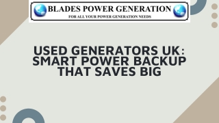 Used Generators UK Smart Power Backup That Saves Big