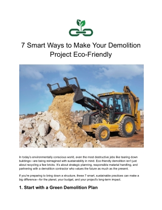 7 Smart Ways to Make Your Demolition Project Eco-Friendly document