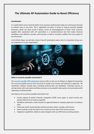 The Ultimate AP Automation Guide to Boost Efficiency