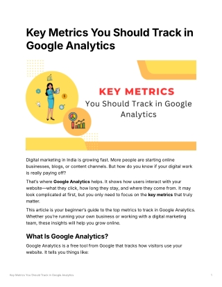Key Metrics You Should Track in Google Analytics