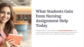 What Students Gain from Nursing Assignment Help Today