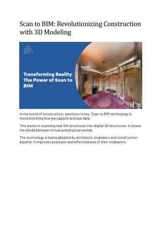 Scan to BIM Revolutionizing Construction with 3D Modeling