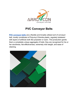 PVC Conveyor Belts & Safety