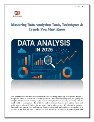 Mastering Data Analytics